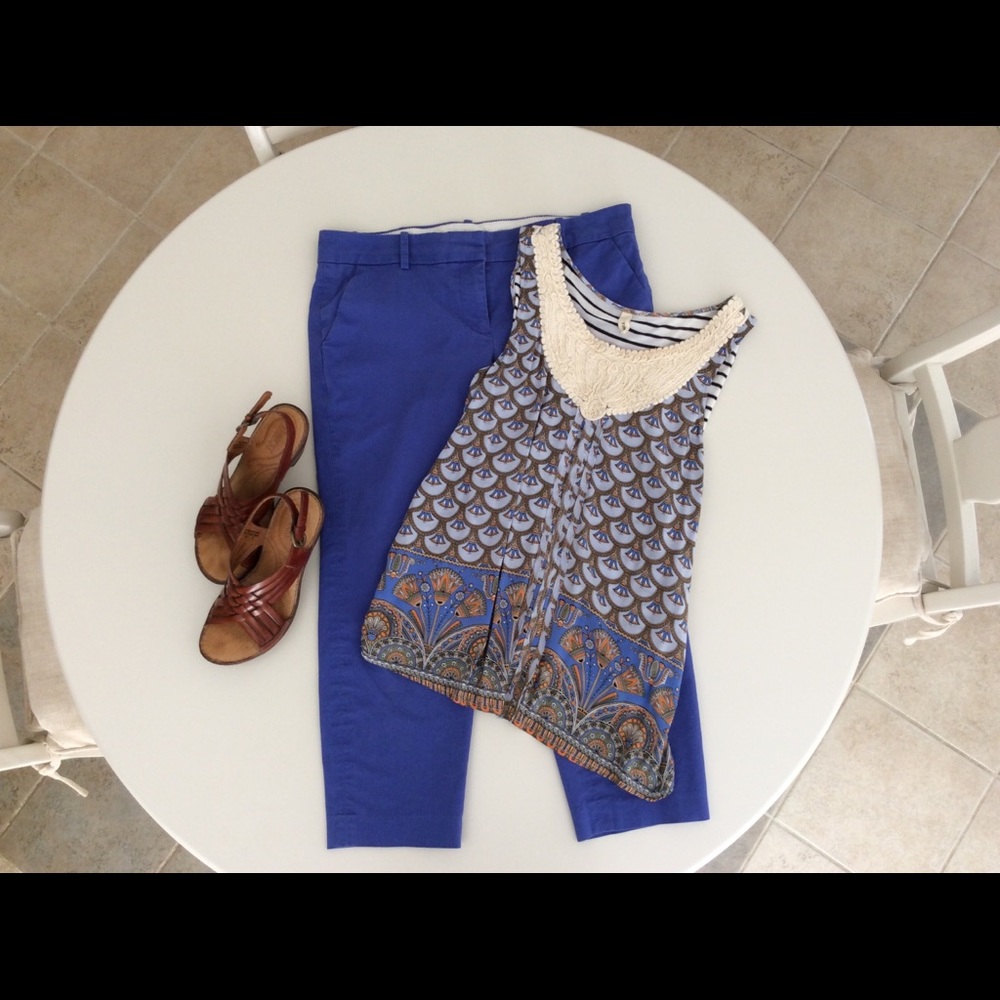 J. Crew bright blue Cafe Capri. Size 8 petite